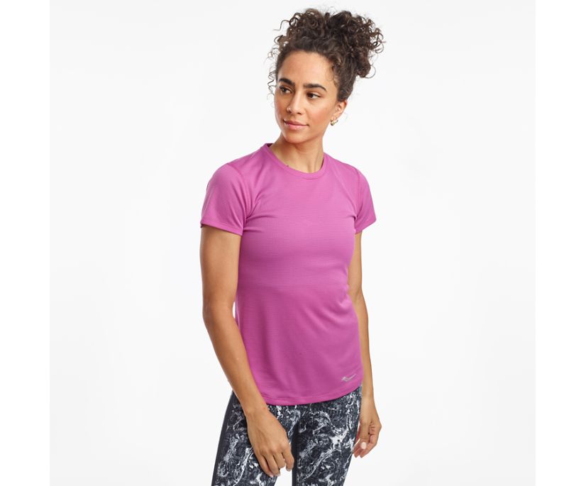 Camisas Saucony Stopwatch Corta Sleeve Mujer Morados | México 302HAPK